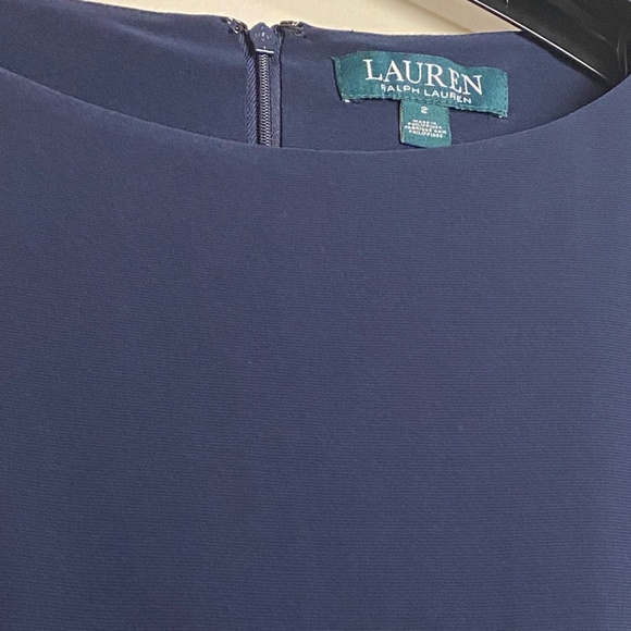 Ralph Lauren Navy Blue Wrap Midi Dress in Size 2 - Picture 4 of 7